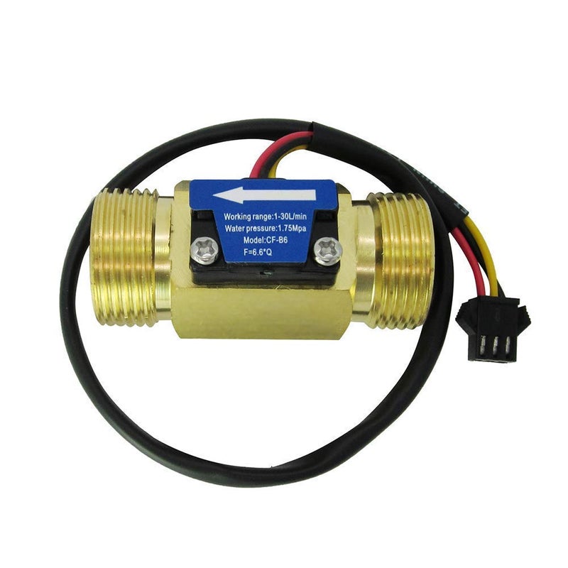DIGITEN مستشعر تدفق المياه من نحاس SENSTREE G3/4"، عداد تدفق سائل بتأثير هول 1-30 لتر/دقيقة - Image 1